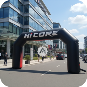 Balon gate event Bekasi dengan logo branding perusahaan