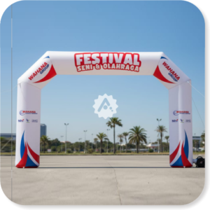 Balon gate start finish Bekasi bahan PVC kuat dan tahan lama