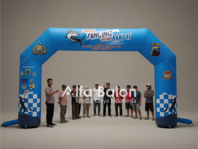 balon gate start finish ukuran 4 x 6 meter untuk lomba lari, sepeda, dan event komunitas